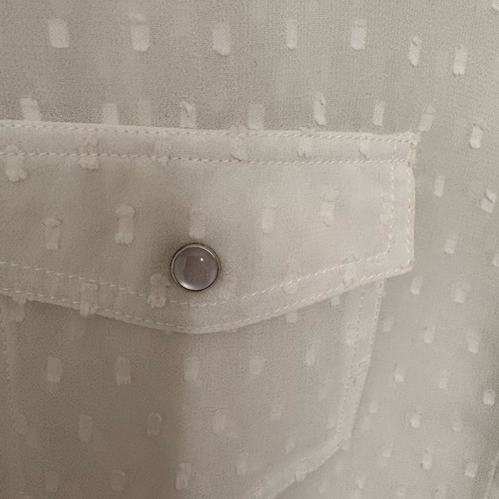 OUTBACK White Sheer Button-Up Blouse - Picture 5 of 5